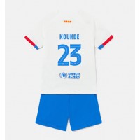 Camiseta Barcelona Jules Kounde #23 Segunda Equipación Replica 2023-24 para niños mangas cortas (+ Pantalones cortos)